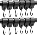 Produktbild: Brute Strength - S Haken Mit Lederschlaufe - Schwarz - 12X - 12,5 x 2,5 cm - Kleiderhaken Garderobenhaken Fleischerhaken Leder