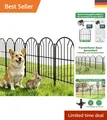 Produktbild: Eleganter Amagabeli Gartenzaun 61cmH x 31cmL - 20 Rostfreie Metallpaneele