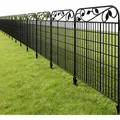 Produktbild: Dekorativer Gartenzaun aus Metall, 61cmH x 31cmL - Rostfrei und langlebig