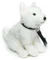 Produktbild: Uni-Toys - Weißer Schweizer Schäferhund Welpe, sitzend (mit Leine) - 26 cm (Höhe) - Plüsch-Hund, Berger Blanc Suisse - Plüschtier, Kuscheltier