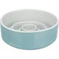 Produktbild: TRIXIE Slow Feeding Napf, Anti Schling Napf Für Hunde, Keramik, 0,45 L/Ø 14 cm, ‎grau/blau,1 stück (1er Pack) - 24520