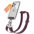 Produktbild: Universal Handyband alle Handys Kette Pad Gurt Band abnehmbar Pink Blau - Silber