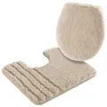 Produktbild: Möve Badematte Loft, Badvorleger, Badezimmer Teppich, Höhe 30 mm, rutschhemmend beschichtet, fußbodenheizungsgeeignet, schnell trocknend, strapazierfähig, Polyacryl, 2-tlg. Stand-WC Set, Badteppich, Badematten auch als 2 teiliges Set & rund