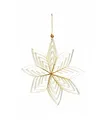 Produktbild: Spetebo Weihnachtsstern 3D aus Papier in weiß - 15 cm/klein - Weihnachts Deko Hänger mit goldenem Glitzer - Advent Winter Fenster Dekoration zum Hängen