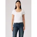 Produktbild: Levi's® T-Shirt Levi's® Essential T-Shirt mit quadratischem Ausschnitt Feinrippqualität weiß M (38)