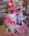 Produktbild: Windeltorte Baby Geburt/Taufe mit Kuscheldecke für Mädchen