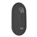 Produktbild: Logitech Pebble Mouse 2 M350s schlanke kabellose Bluetooth-Maus, mobil, leicht, anpassbare Taste, leise Klicks, Easy-Switch für Windows, macOS, iPadOS, Android, ChromeOS - Grafit