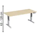 Produktbild: Geramöbel Schreibtisch Elevate Plus, ahorn / silber, elektrisch höhenverstellbar, 180 x 63-128 x 80cm