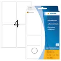 Produktbild: HERMA 2490 Vielzweck-Etiketten, 128 Stück, 52 x 82 mm, 4 pro Bogen, selbstklebend, Haushaltsetiketten zum Beschriften, matt, blanko Papier Klebeetiketten Aufkleber, weiß