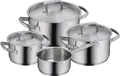 Produktbild: WMF Topf-Set Gourmet Plus, Cromargan® Edelstahl Rostfrei 18/10 (Set, 7-tlg), Mattiert, Hohlgriffe, Innenskalierung, breiter Schüttrand