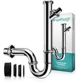 Produktbild: ® Siphon für Waschbecken - Siphon Extra Lang 200mm mit Geräteanschluss - Abfl...
