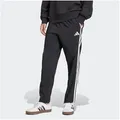 Produktbild: adidas Sportswear Sporthose ESSENTIALS 3-STREIFEN STANFORD OPEN HEM (1-tlg) für vielseitige Aktivitäten, weiches Material, mit Kordelverschluss schwarz XL