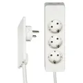 Produktbild: EVOline Plug-Verlängerungsleitung 1,5 m mit 3-fach Verteiler, Kunststoff weiß