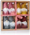 Produktbild: BRUBAKER Christbaumschmuck Weihnachtszwerge Set, Gnome (8-tlg), Holz Weihnachtsanhänger und Strick, 8 cm, Baumanhänger Zwerge, Deko
