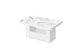 Produktbild: designimpex Couchtisch HM-111 Marmor Natur - Weiß Hochglanz höhenverstellbar ausziehbar, Funktionstisch, Wohnzimmertisch, Tisch, Esstisch, Sofatisch, Schublade