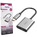 Produktbild: Hama 2in1 Audio-Adapter USB-C auf 3,5mm Klinke AUX + Ladebuchse Strom Smartphone