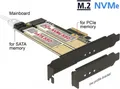Produktbild: DELOCK PCIe-Card x4 > M2 KeyB + NVMe M.2 KeyM LowProfile