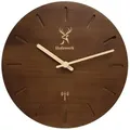 Produktbild: Holzwerk Wanduhr, Dunkelbraun, Beige, Holz, Holz Optik, Rund, 25x25x2.2 cm, CE, Funkuhr, Dekoration, Uhren, Wanduhren