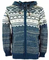 Produktbild: GURU SHOP Unisex Strickjacke mit Norwegermuster, Wolljacke, Nepaljacke Blau - Modell 22, Herren, Wolle, Size:XXL