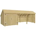 Produktbild: PLUS Gartenhaus Multi, BxT: 248x635 cm, (Packung), Gartenhaus 15,5 m2 Doppeltür, Dachpappe/Aluleisten/H-Füße beige