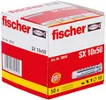Produktbild: fischer Spreizdübel SX 10 x 50, Schachtel mit 50 Nylondübeln, Dübel für optimalen Halt bei Befestigungen in Beton, Hochlochziegel, Porenbeton, Vollziegel uvm.