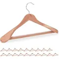 Produktbild: 20 x Anzugbügel Zedernholz, Mottenschutz, rutschfest & stabil, breite Kleiderbügel mit Steg, 45 cm, Bügel Set, natur