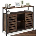 Produktbild: tectake® Industrial Sideboard Wohnzimmer, Kommode mit 2 Türen und offenen Regalfächern, 100 x 37 x 82 cm, Küchenschrank, TV Schrank, Beistellschrank, Buffetschrank (Industrial Dunkelbraun)