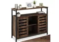 Produktbild: tectake Lowboard TV-Schrank, höhenverstellbare Kunststofffüße, 100 x 37 x 82 cm (Fernsehboard Warrington, in Industrial Holz dunkel, rustikal), Holz & Stahl, 2 Ablagen, 2 Magnettüren und 3 verstellbare Einlegeböden