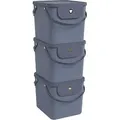 Produktbild: Rotho 3tlg.Wäschesortiersystem Set 40 L Albula aus Kunststoff - Wäschesammler mit Deckel - Wäschekorb 40,0 x 35,8 x 34,0 cm - Wäschesortierer