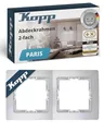 Produktbild: Kopp PARIS 2-fach Abdeckrahmen in Silber - 8,3 x 15,4 cm - Rahmen für Steckdosen & Schalter - Stilvoller Steckdosenrahmen aus Kunststoff - Hochwertiger Lichtschalter-Rahmen