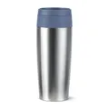 Produktbild: Emsa Travel Mug Eco Isolierbecher, 0,36 l, Comfort-Schraubverschluss, Quick-Press, Öko-Design, 100% dicht, hält Getränke 4h warm und 8h kühl, 360°-Rundum-Trinköffnung, Edelstahl/Blau, N2024100