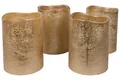 Produktbild: Wohnando LED-Kerze 4er-Set LED Kerzen Gold mit Timer: Elegante Beleuchtung in Gold