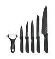 Produktbild: 6-teiliges Messer-Set mit Schäler in Schwarz - kompakt, scharf & stilvoll