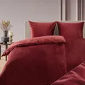 Produktbild: Blumtal Bettwäsche 135x200 & 80x80cm Cashmere-Touch Plüsch in Dunkelrot
