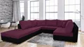 Produktbild: Fun Möbel Wohnlandschaft Sofa U-Form ANDRO, Inkl. Schlaffunktion, Bettkasten und Hocker, inkl. 2 Zierkissen und 7 Rückenkissen