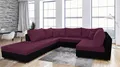 Produktbild: Wohnlandschaft Sofa ANDRO mit Schlaffunktion und Hocker Schwarz-Violett