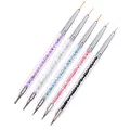 Produktbild: 5 Stück Nagel Pinsel Set, Nageldesign Pinsel, Nail Art Dotting Tools, Dual-Ended Professional Acryl Nail Art Pen für DIY Nail Art Design