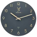 Produktbild: Holzwerk Wanduhr, Grau, Beige, Holz, Holz Optik, Rund, 25x25x2.2 cm, CE, Funkuhr, Dekoration, Uhren, Wanduhren