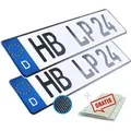 Produktbild: 2 Kennzeichen Carbon Optik 52 x 11cm Wunschennzeichen PKW Autokennzeichen Kfz