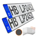 Produktbild: 2 Kennzeichen Carbon Optik 52 x 11cm Wunschennzeichen PKW Autokennzeichen Kfz