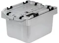 Produktbild: Altbatterie-Sammelbox CEMO, Volumen 16 l, bis zu 25 kg, UV-stabil, stapelbar, wiederverwendbar, B 400 x T 300 x H 240 mm, HDPE, grau