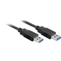 Produktbild: USB 3.2 Gen 1 Kabel, USB-A Stecker > USB-A Stecker schwarz, 3 Meter