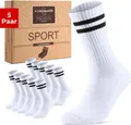 Produktbild: sockenkauf24 Tennissocken Sportsocken Damen & Herren Atmungsaktive Premium Crew Socken (5 Paar) verstärkte Ferse & Fußspitze, gepolsterte Sohle, Baumwolle