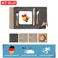 Produktbild: Doppelseitige Platzsets aus Kunstleder – Rutschfest und Wasserabweisend 4er Set