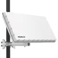 Produktbild: HUMAX Flat H39D SAT Flachantenne Flache Satellitenschüssel für 1 Teilnehmer, mit Single-LNB - SAT Antenne flach mit Halterung für Wand oder Mast, vergleichbar mit 60 cm SAT Schüssel, weiß