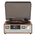 Produktbild: Denver MRD-52LIGHTWOOD Retro Musiksystem - DAB+/FM Radio, Plattenspieler, CD-Player, Bluetooth, 2x5W Lautsprecherboxen, Holzoptik