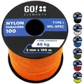 Produktbild: GO!elements Paracord 100 - 2mm Seil, Paracord 100 aus reißfester Nylonschnur orange 100m