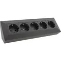 Produktbild: 5-fach Steckdosenblock, schwarz 250V/ 16A, Aufbaumontage