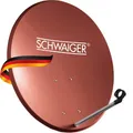 Produktbild: SCHWAIGER 142 Satellitenschüssel SAT-Antenne Satelliten-Anlage Offset-Antenne LNB-Tragarm Masthalterung Sat-Schüssel SAT-Anlage Stahl 55 x 62cm rot