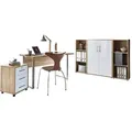 Produktbild: Mid.you Büro, Weiß Hochglanz, Sonoma Eiche, Metall, Holzwerkstoff, 2,4 Fächer, 3 Schubladen, Made in Germany, erweiterbar, abschließbar, Arbeitszimmer, Büromöbelsets & -serien, Büromöbel-Sets